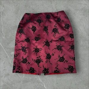 hugo buscati Skirts Womens Size 6 Red Floral‎ Made In USA